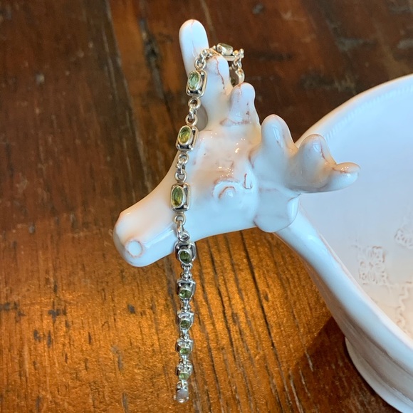 Peridot Links Bracelet 925SS - Picture 6 of 12